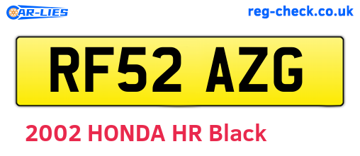 RF52AZG are the vehicle registration plates.