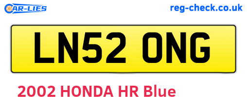 LN52ONG are the vehicle registration plates.