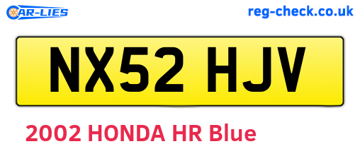 NX52HJV are the vehicle registration plates.