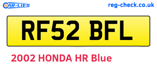 RF52BFL are the vehicle registration plates.