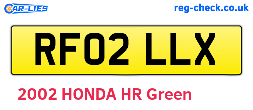 RF02LLX are the vehicle registration plates.