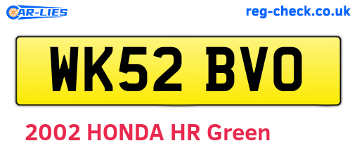 WK52BVO are the vehicle registration plates.