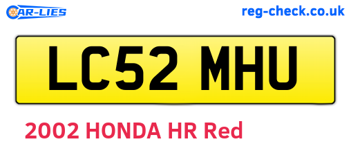 LC52MHU are the vehicle registration plates.
