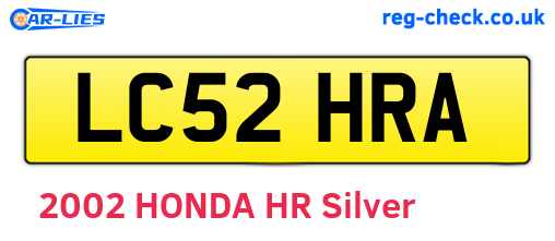 LC52HRA are the vehicle registration plates.
