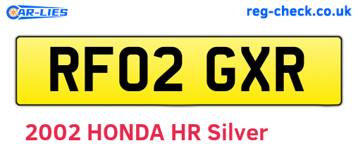 RF02GXR are the vehicle registration plates.