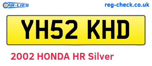 YH52KHD are the vehicle registration plates.
