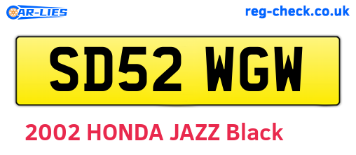 SD52WGW are the vehicle registration plates.