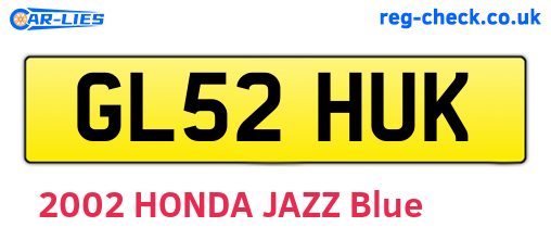 GL52HUK are the vehicle registration plates.