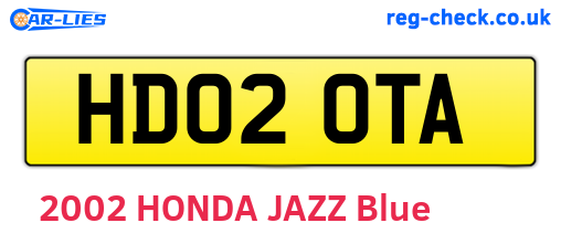 HD02OTA are the vehicle registration plates.