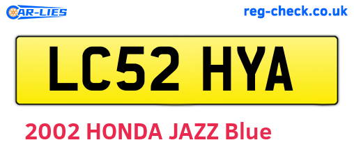 LC52HYA are the vehicle registration plates.