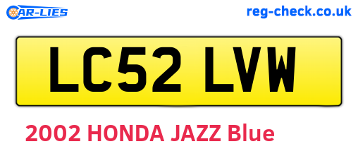 LC52LVW are the vehicle registration plates.
