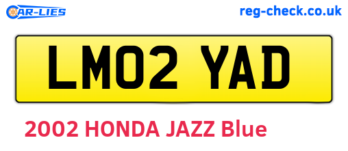 LM02YAD are the vehicle registration plates.