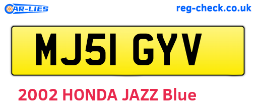 MJ51GYV are the vehicle registration plates.