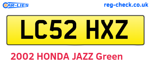 LC52HXZ are the vehicle registration plates.