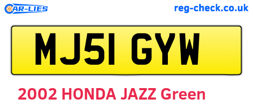 MJ51GYW are the vehicle registration plates.