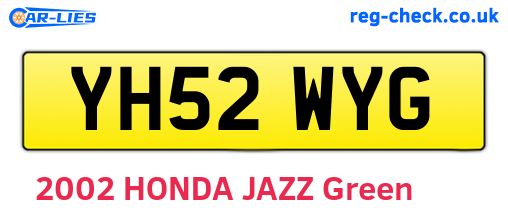 YH52WYG are the vehicle registration plates.