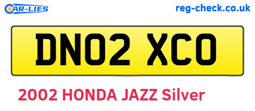 DN02XCO are the vehicle registration plates.