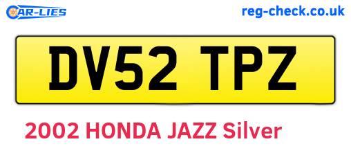 DV52TPZ are the vehicle registration plates.