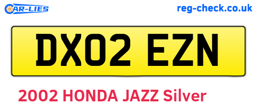 DX02EZN are the vehicle registration plates.
