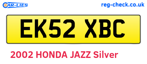 EK52XBC are the vehicle registration plates.