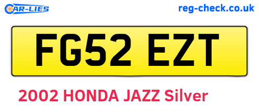 FG52EZT are the vehicle registration plates.