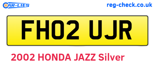 FH02UJR are the vehicle registration plates.