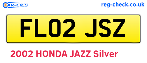 FL02JSZ are the vehicle registration plates.