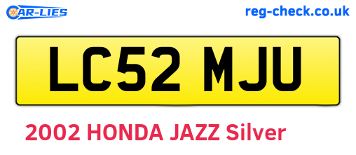 LC52MJU are the vehicle registration plates.