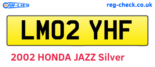 LM02YHF are the vehicle registration plates.