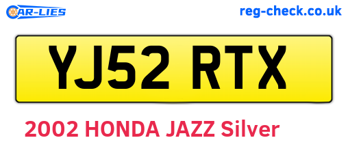 YJ52RTX are the vehicle registration plates.
