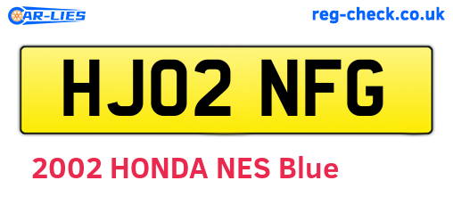 HJ02NFG are the vehicle registration plates.