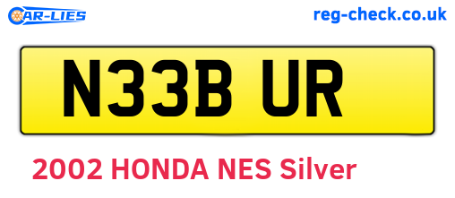 N33BUR are the vehicle registration plates.