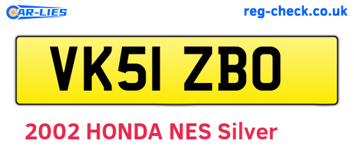 VK51ZBO are the vehicle registration plates.