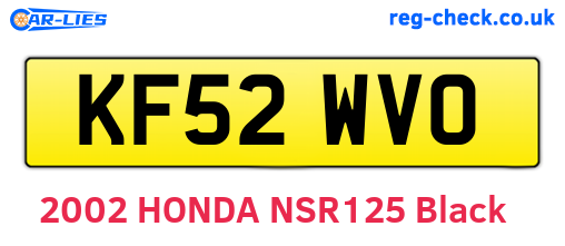 KF52WVO are the vehicle registration plates.