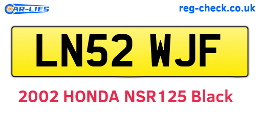LN52WJF are the vehicle registration plates.