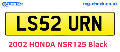 LS52URN are the vehicle registration plates.