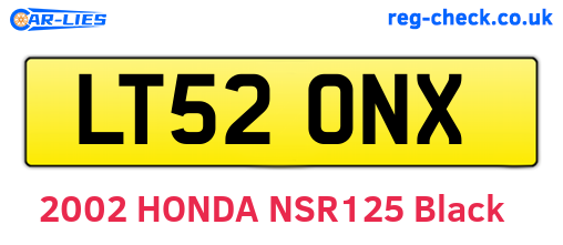 LT52ONX are the vehicle registration plates.