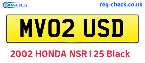 MV02USD are the vehicle registration plates.