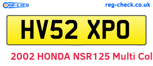 HV52XPO are the vehicle registration plates.