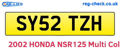 SY52TZH are the vehicle registration plates.
