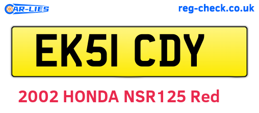 EK51CDY are the vehicle registration plates.