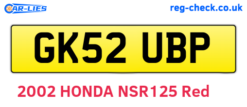 GK52UBP are the vehicle registration plates.
