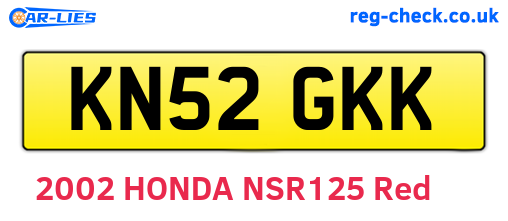 KN52GKK are the vehicle registration plates.