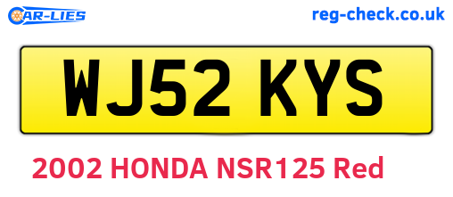 WJ52KYS are the vehicle registration plates.