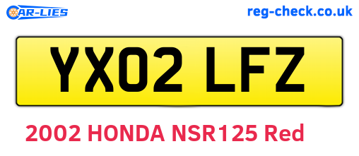 YX02LFZ are the vehicle registration plates.