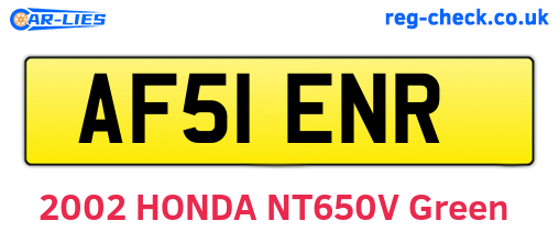 AF51ENR are the vehicle registration plates.