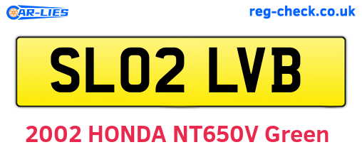 SL02LVB are the vehicle registration plates.