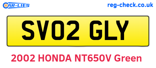 SV02GLY are the vehicle registration plates.