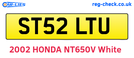 ST52LTU are the vehicle registration plates.