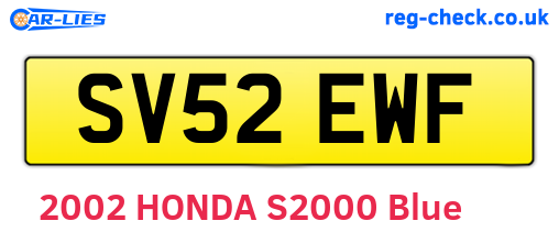 SV52EWF are the vehicle registration plates.